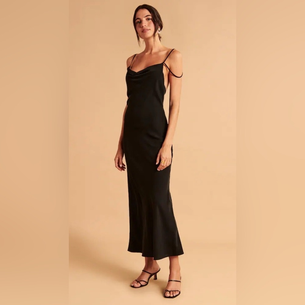 Abercrombie & Fitch Black Midi Dress